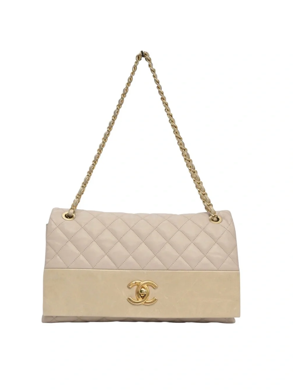 Chanel Soft Elegance Flap Bag Quilted Distressed Calfskin Medium